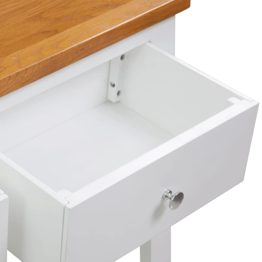 Sofa Side Table with 2 Drawers and Storage Shelves R877