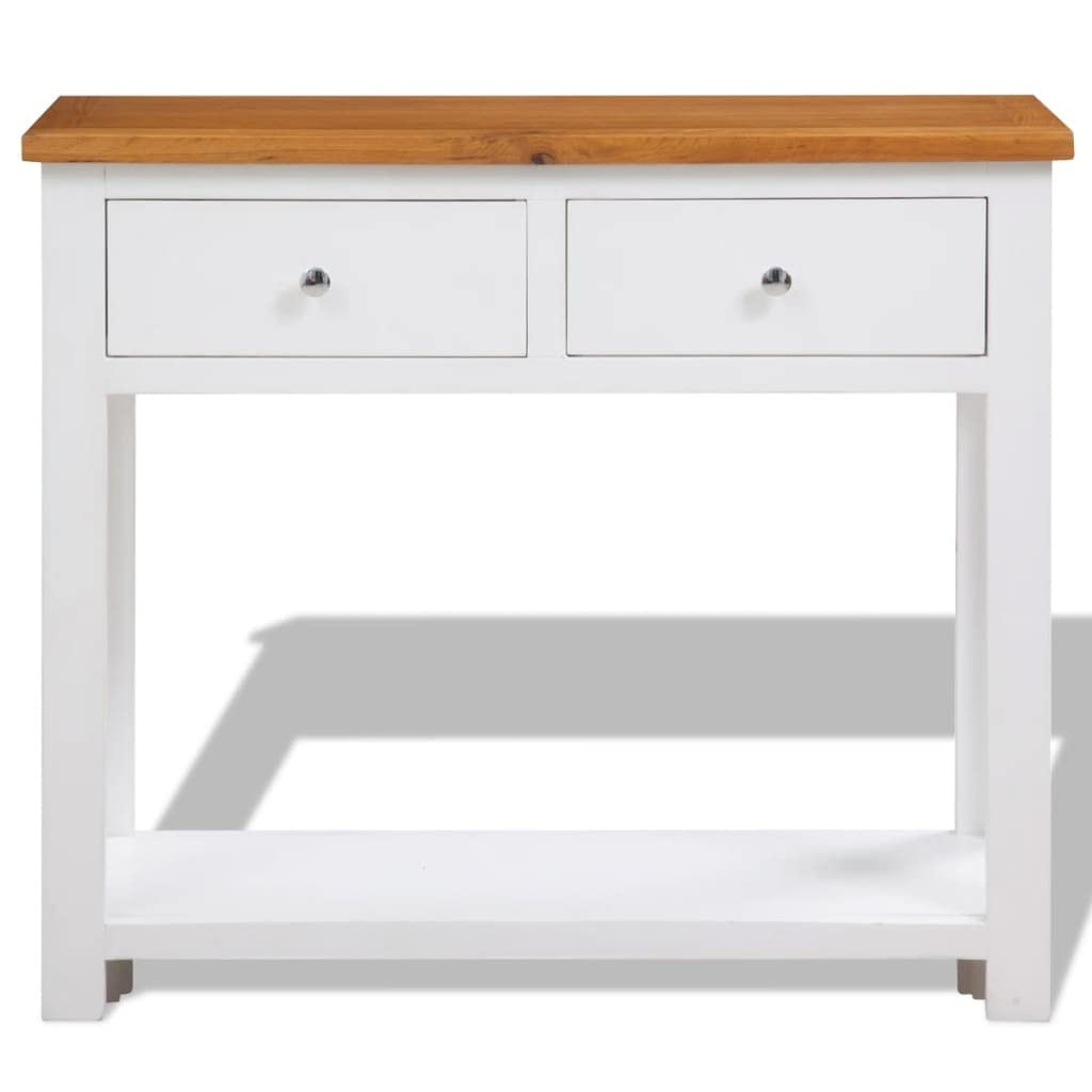 Sofa Side Table with 2 Drawers and Storage Shelves R877