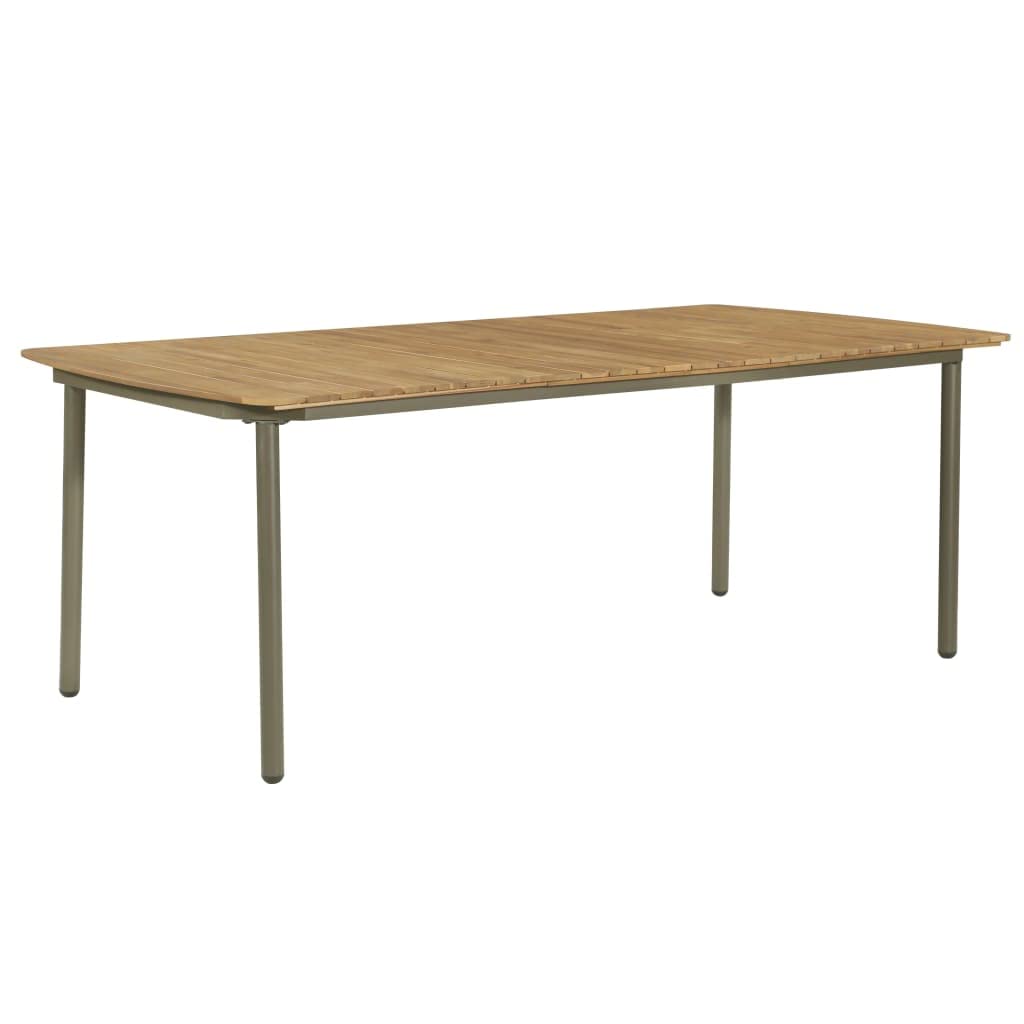 9 Piece Natural Wood and Grey Metal Outdoor Dining Set U4451