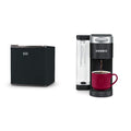 Compact Single Door Mini Fridge with Freezer, 1.7 Cubic Feet, Black & Single Serve K-Cup Pod Coffee Maker, Black G470