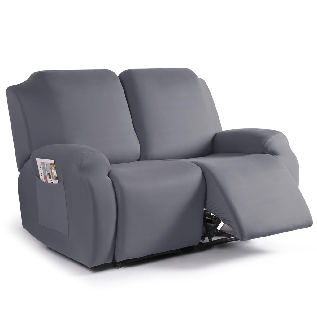 2 Piece Polyester Stretch Recliner Loveseat Slipcover G2589