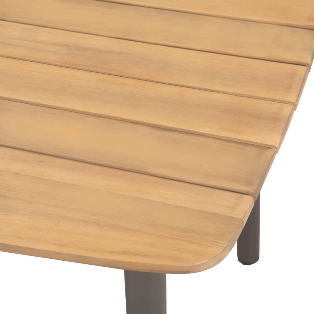 9 Piece Natural Wood and Grey Metal Outdoor Dining Set U4451