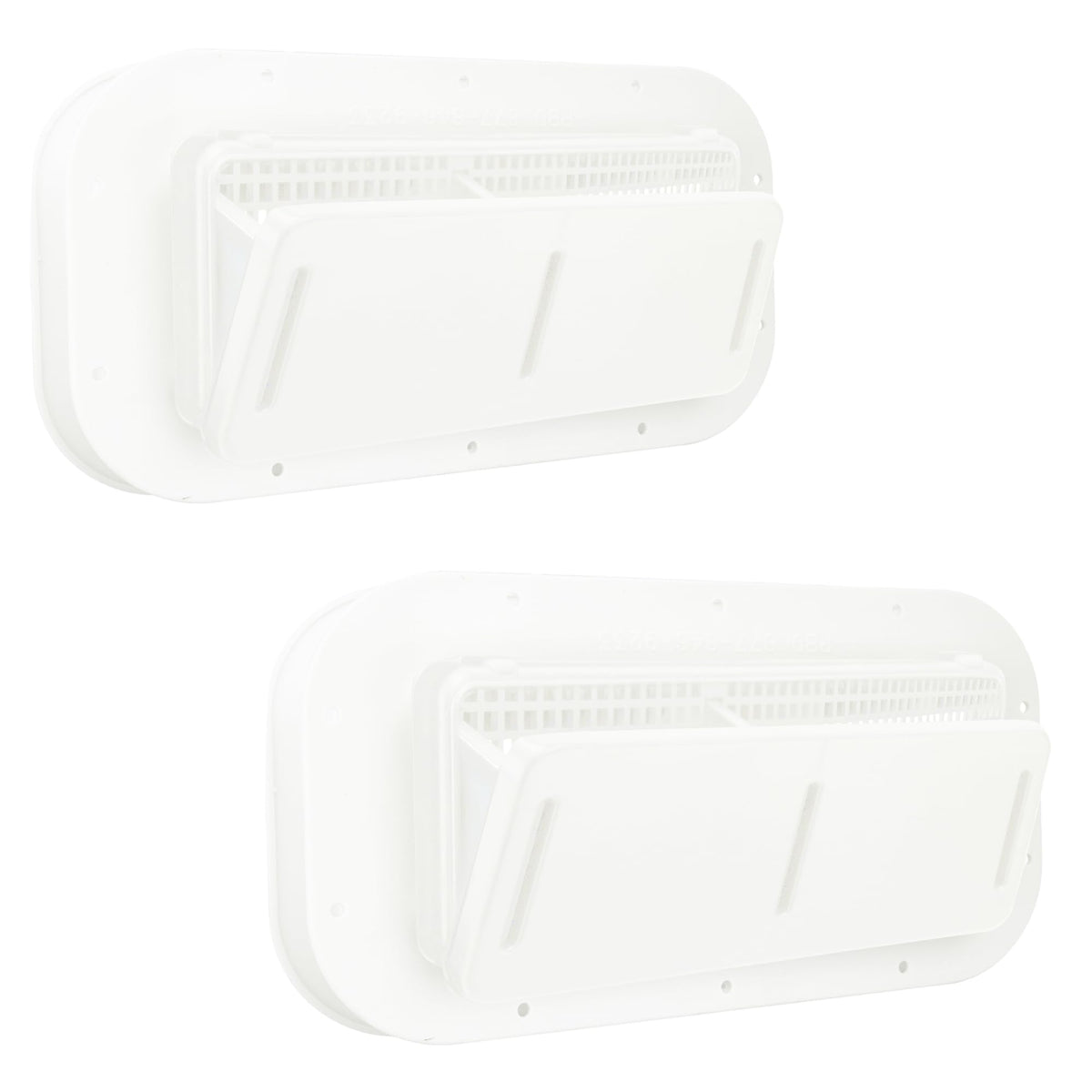 Two Way Plastic Vent with Trim Ring and Built-in Screen, 2 Pack, White E139