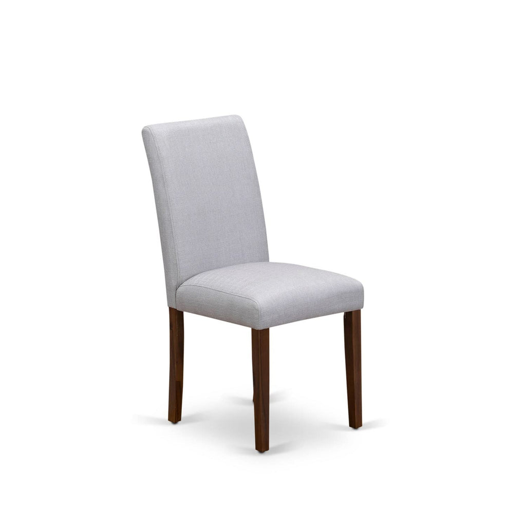 9 Piece Walnut Dining Table Set with 8 Grey Linen Chairs V5168