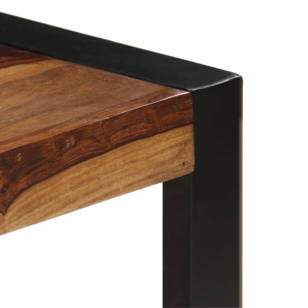 Brown Sheesham Wood Coffee Table with Steel Legs H531