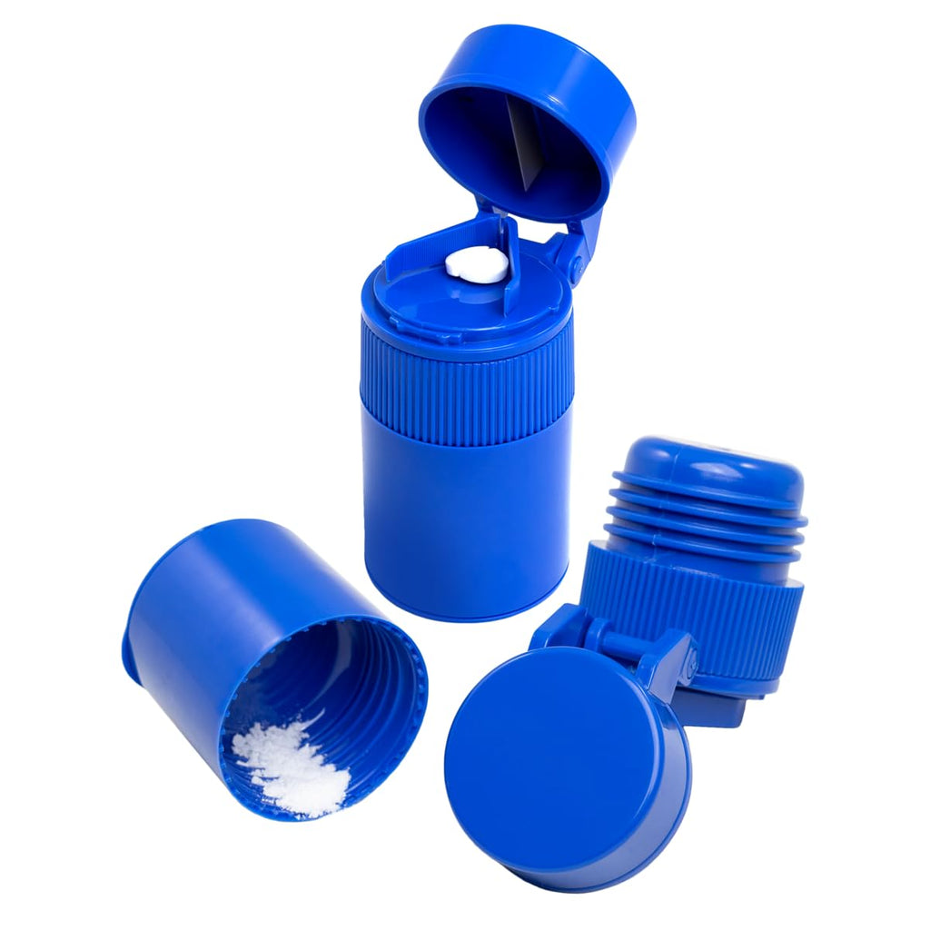 3 Compartment Pill Crusher, Cutter & Grinder with Drinking Cup, Blue A921