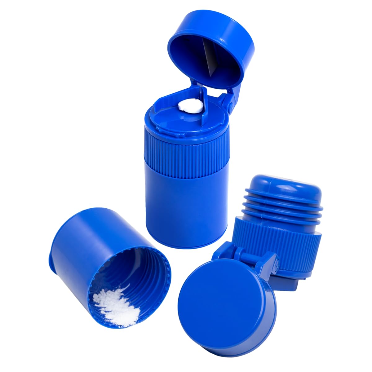 3 Compartment Pill Crusher, Cutter & Grinder with Drinking Cup, Blue A921