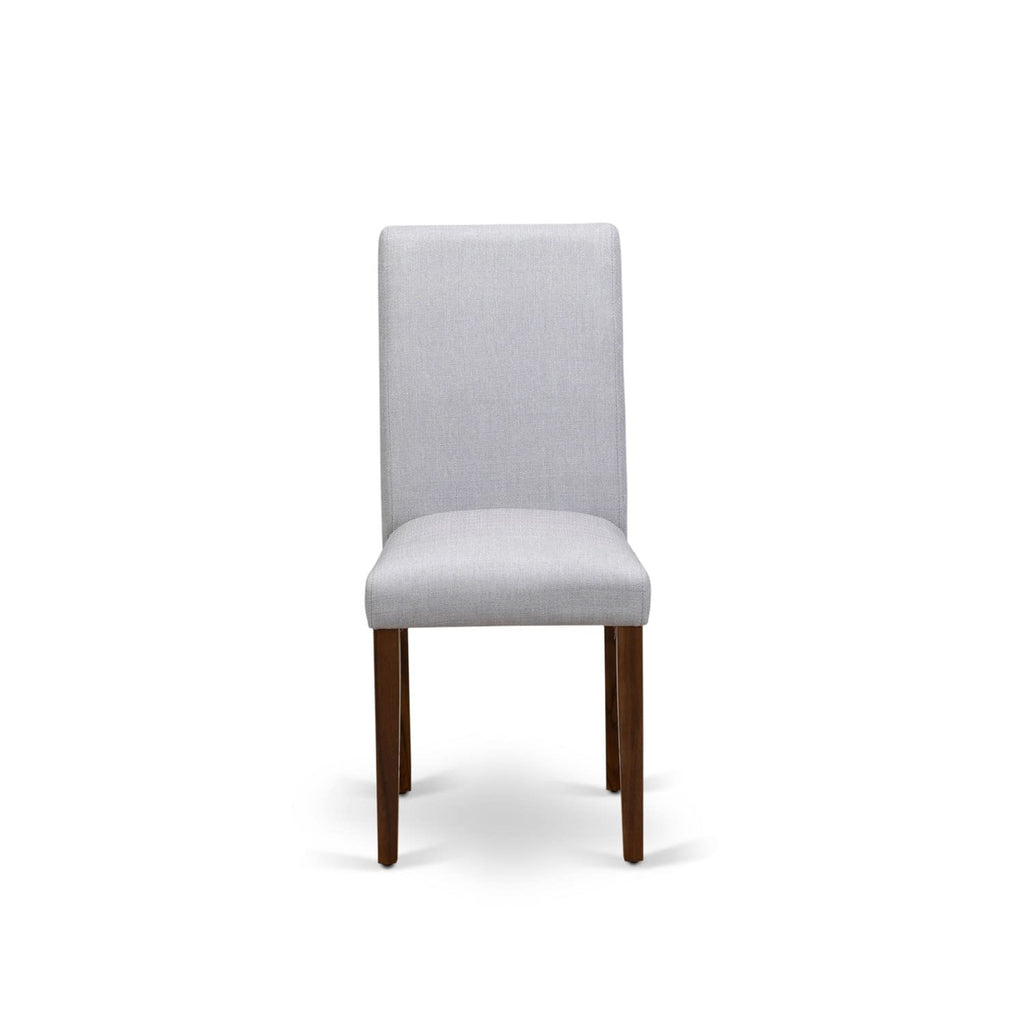 9 Piece Walnut Dining Table Set with 8 Grey Linen Chairs V5168