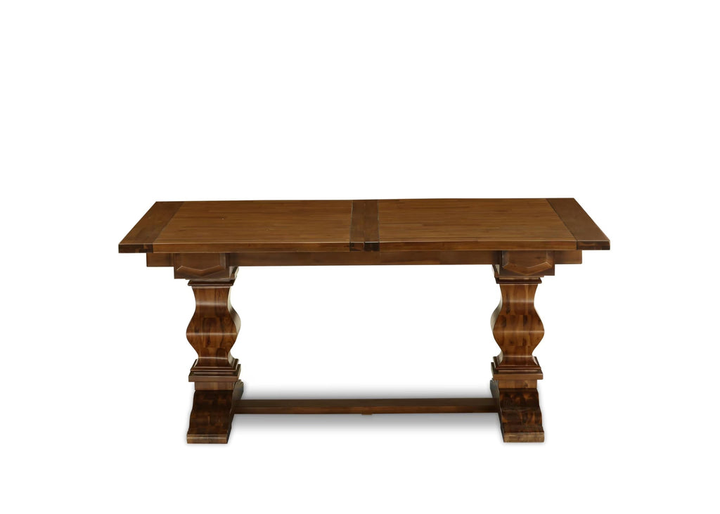 9 Piece Walnut Dining Table Set with 8 Grey Linen Chairs V5168