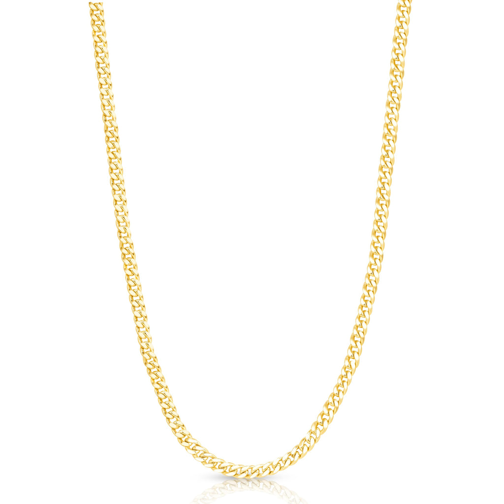 14k Gold Hollow Cuban Link Chain Necklace O259327