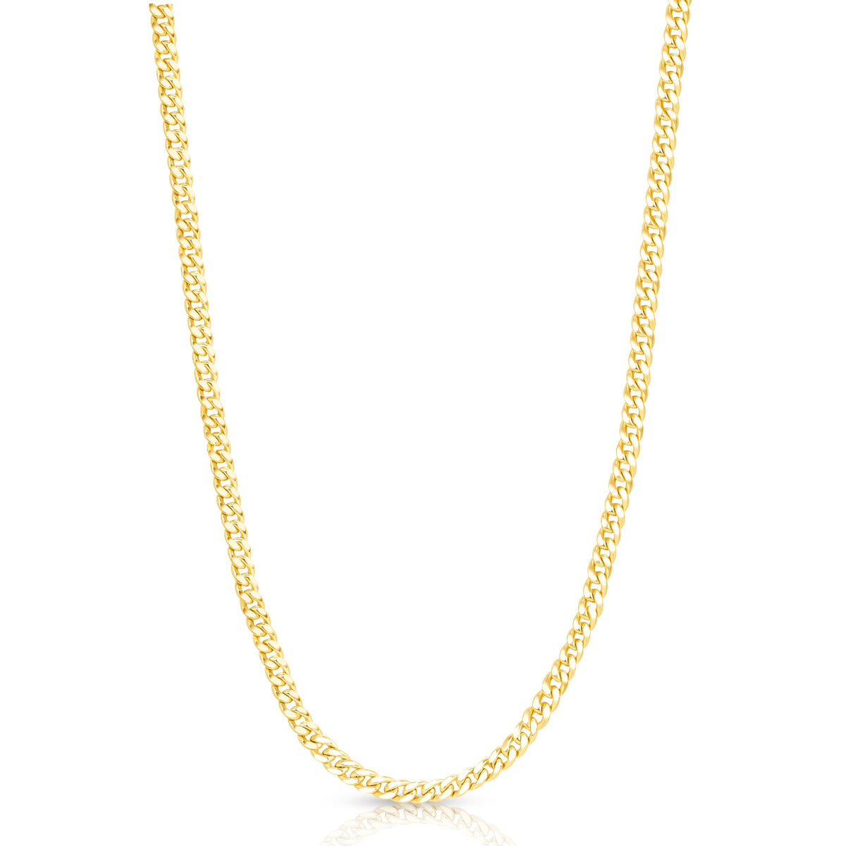 14k Gold Hollow Cuban Link Chain Necklace O259327