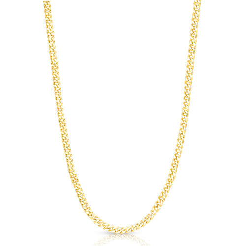 14k Gold Hollow Cuban Link Chain Necklace O259327