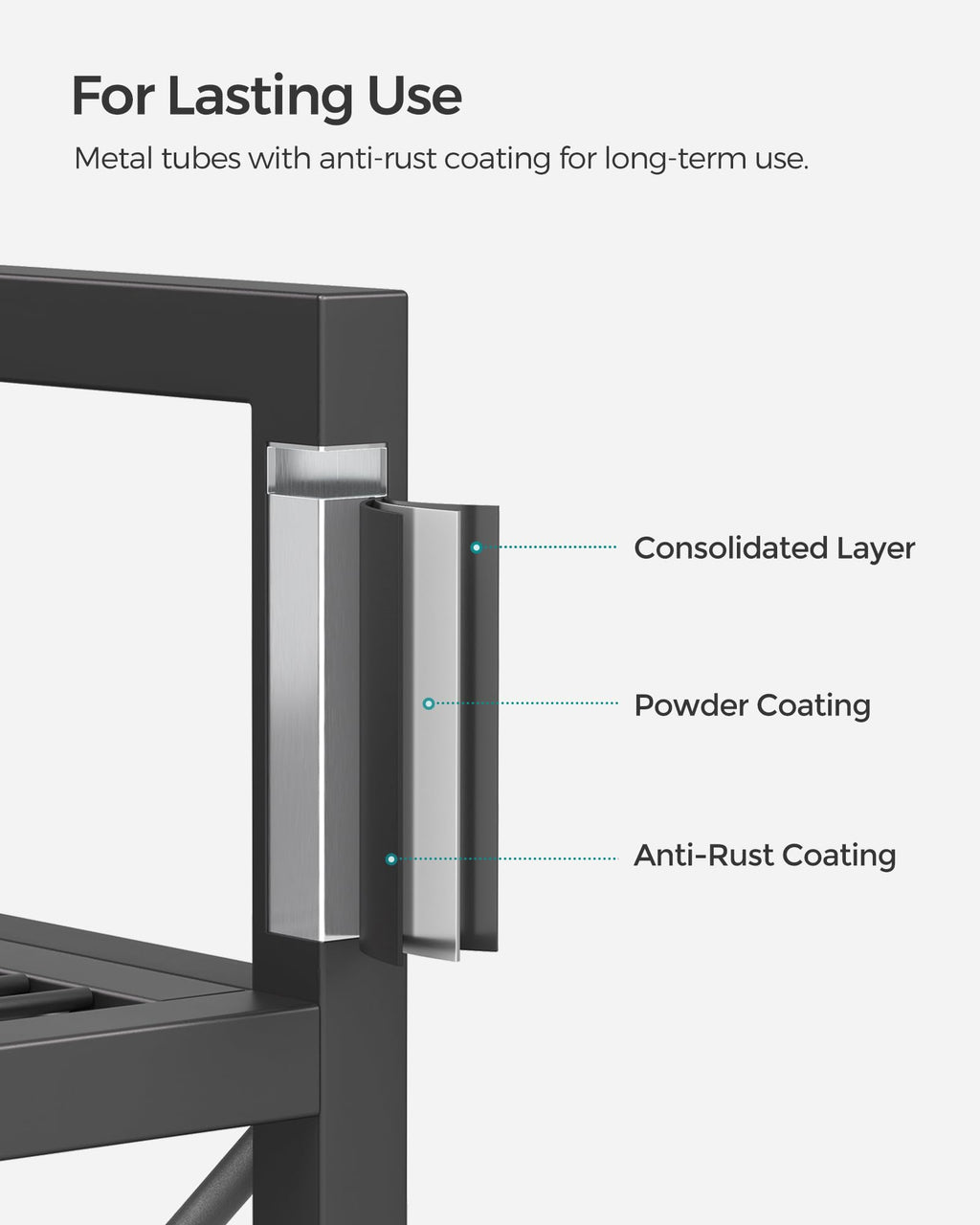 3-Tier Steel Storage Rack with Wheels P20540