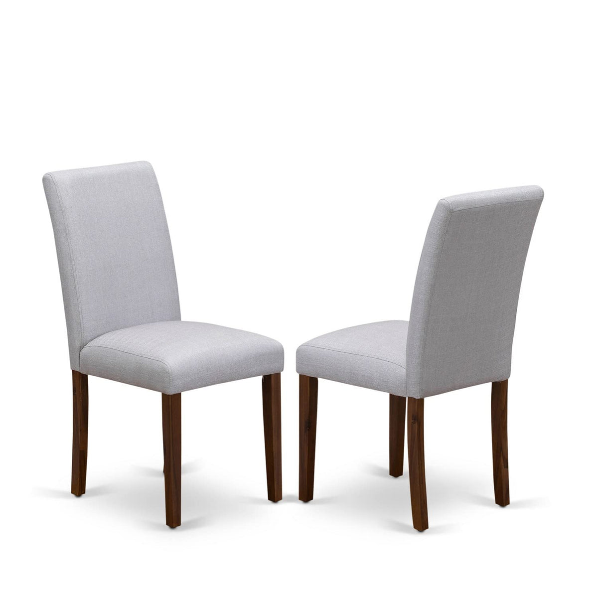 9 Piece Walnut Dining Table Set with 8 Grey Linen Chairs V5168
