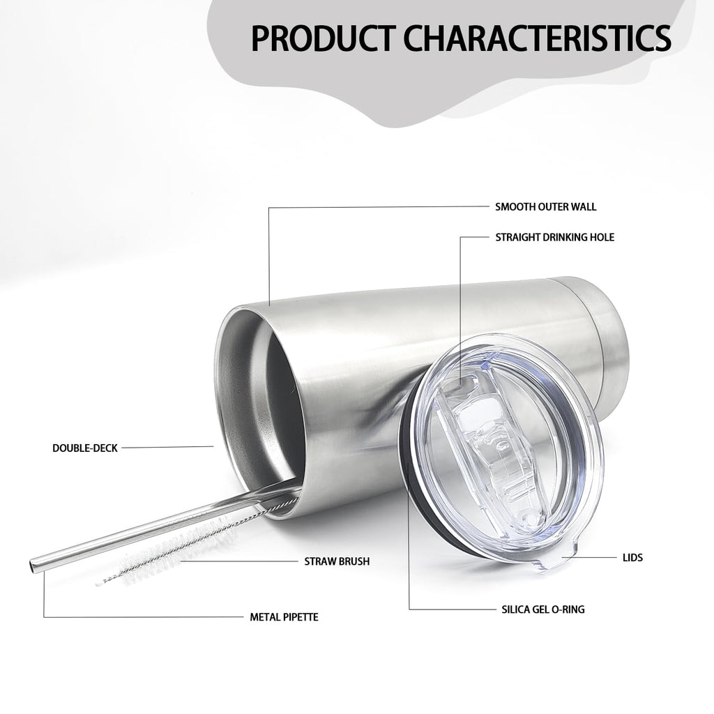 12 Pack Insulated Stainless Steel Tumbler with Lid and Straw Q688