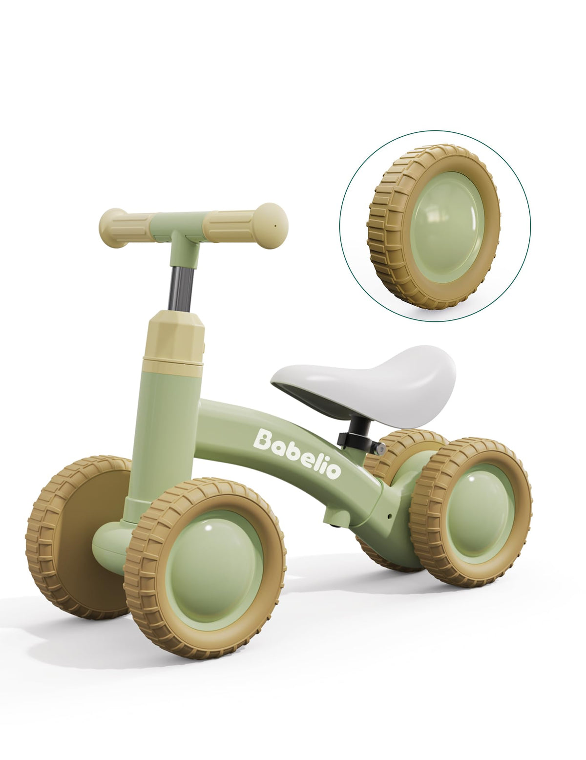 Green Adjustable 4 Wheels Baby Balance Bike M75806