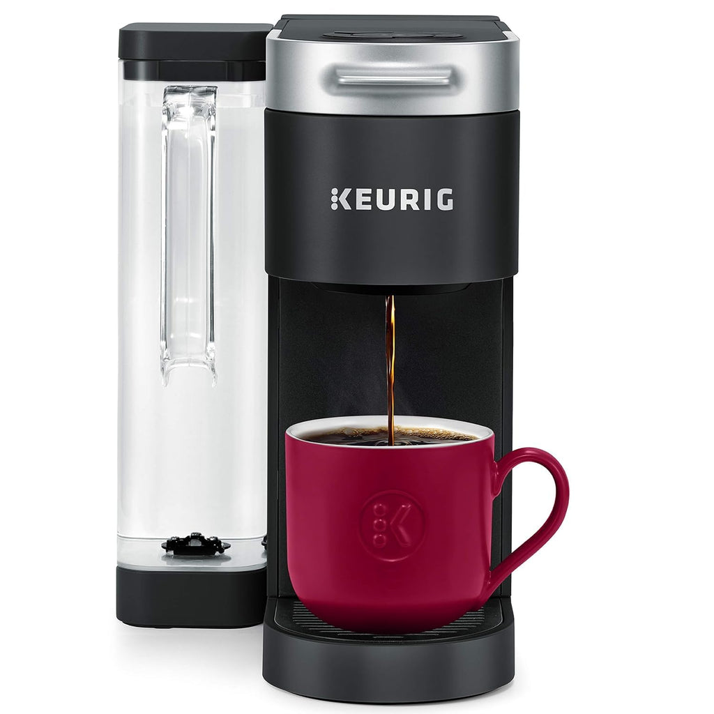 Compact Single Door Mini Fridge with Freezer, 1.7 Cubic Feet, Black & Single Serve K-Cup Pod Coffee Maker, Black G470