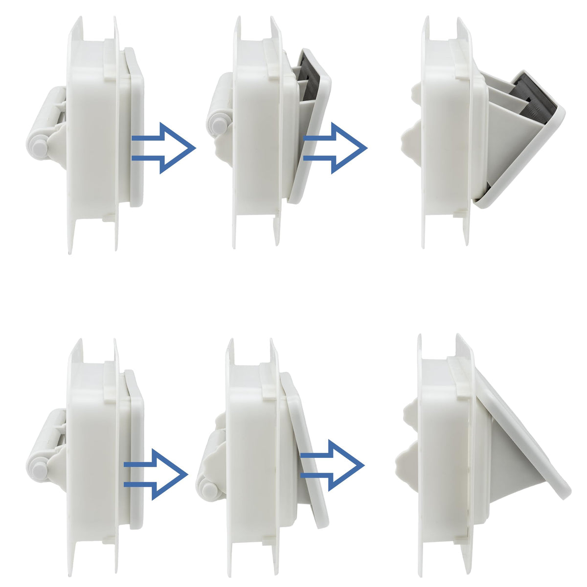 Two Way Plastic Vent with Trim Ring and Built-in Screen, 2 Pack, White E139