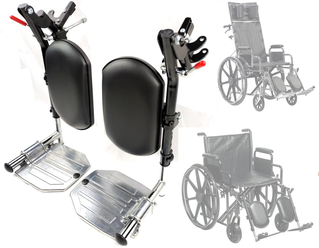 Heavy Duty Wheelchair Elevating Leg Rest with Calf Pad, Black W852720