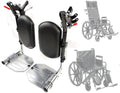 Heavy Duty Wheelchair Elevating Leg Rest with Calf Pad, Black W852720