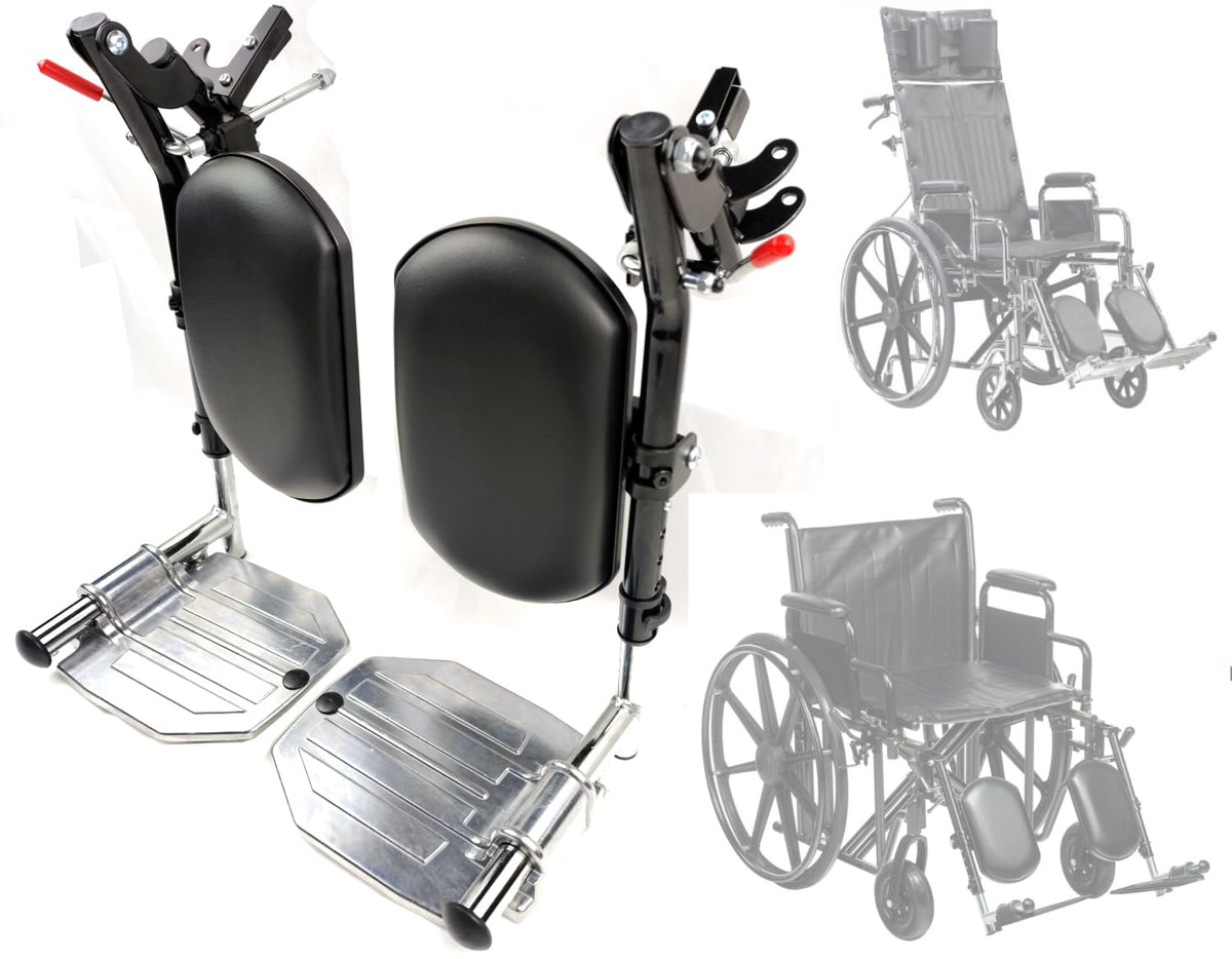 Heavy Duty Wheelchair Elevating Leg Rest with Calf Pad, Black W852720