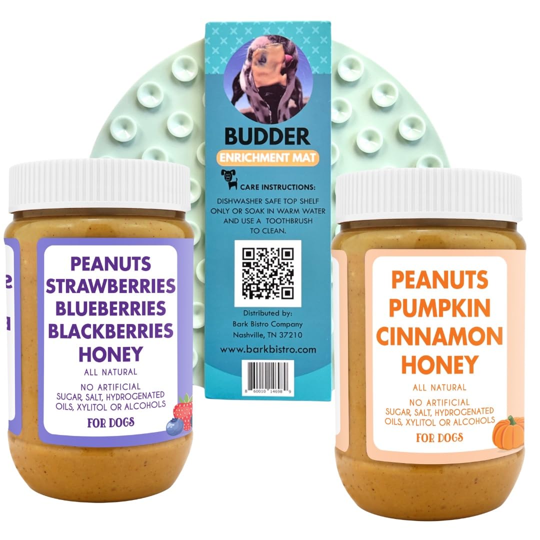 Natural Peanut Butter Dog Treats Set of 2 with Lickmat Q339031
