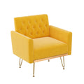 Soft Velvet Tufted Single Sofa with Gold Metal Legs J6147