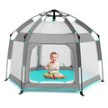 Hexagon Baby Playpen with Canopy I22605