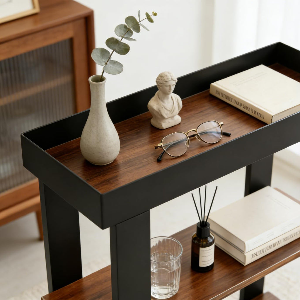 Rustic Brown 3-Tier Narrow Side Table R154082