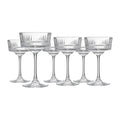 Vintage Coupe Glasses Set Of 6 Long Stem Glassware 8.8 oz B9128