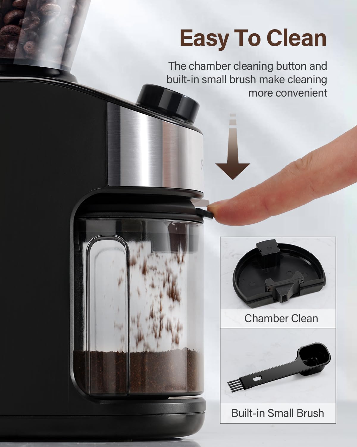 Electric Burr Coffee Grinder with 32 Grinding Sizes E10534