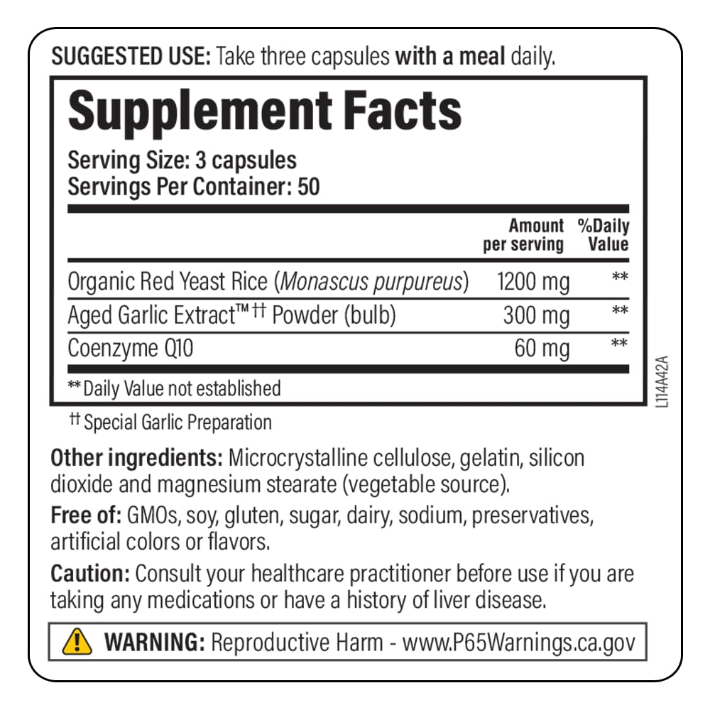 Aged Garlic Extract Red Yeast Rice CoQ10 150 Capsules F8810