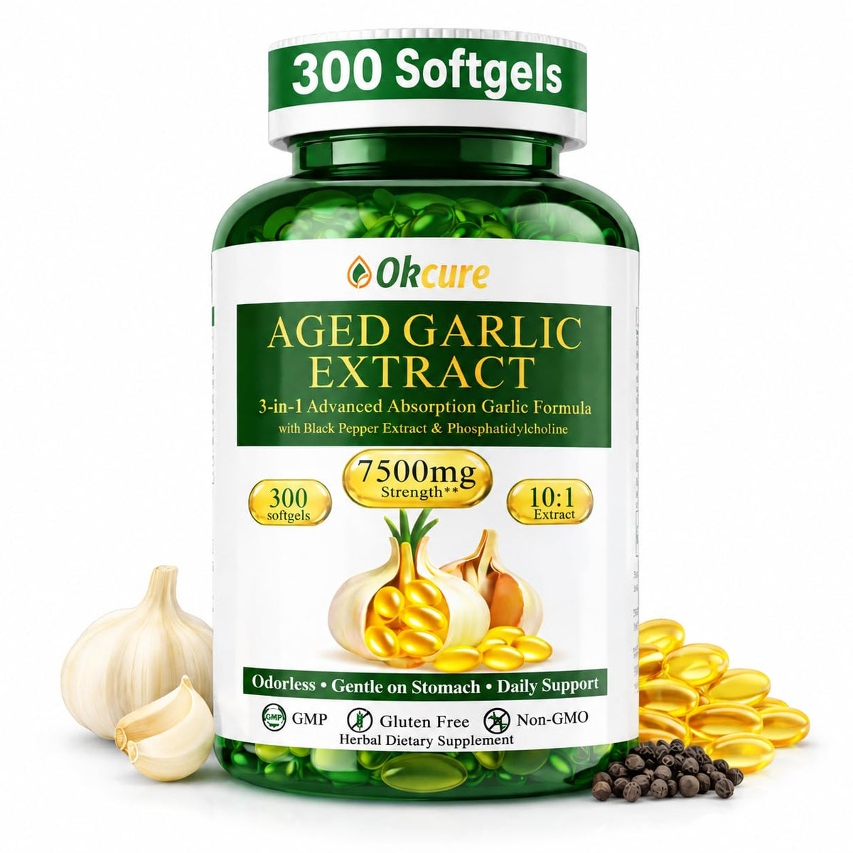 Odorless Garlic Supplement, 300 Softgels V3891