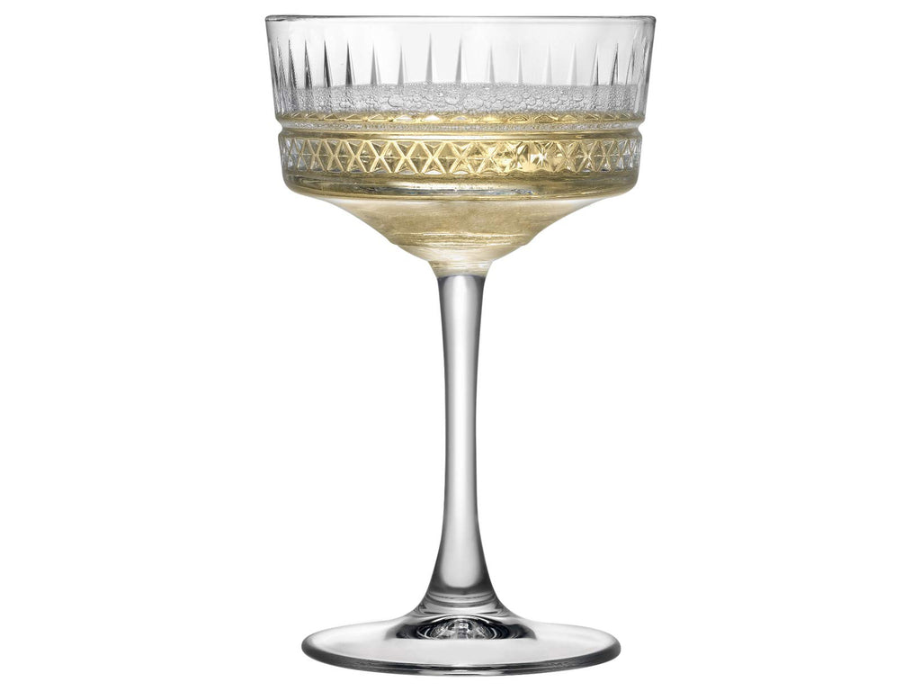 Vintage Coupe Glasses Set Of 6 Long Stem Glassware 8.8 oz B9128