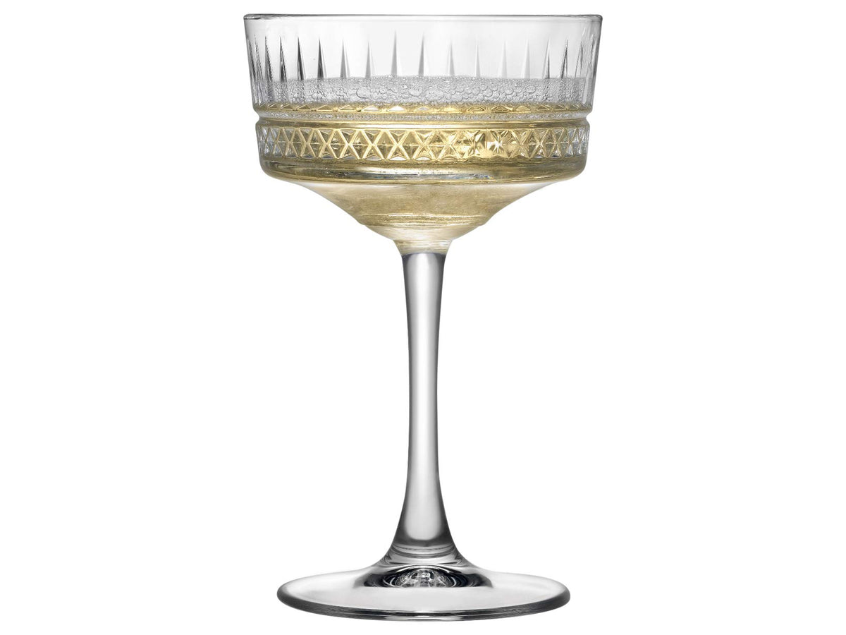 Vintage Coupe Glasses Set Of 6 Long Stem Glassware 8.8 oz B9128