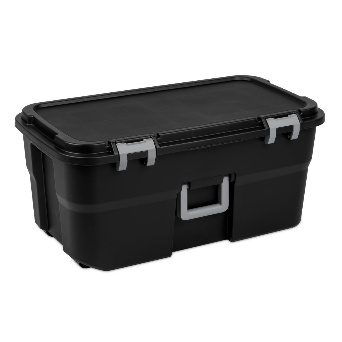 Black 22 Gal Wheeled Plastic Storage Trunk 2 Pack R849