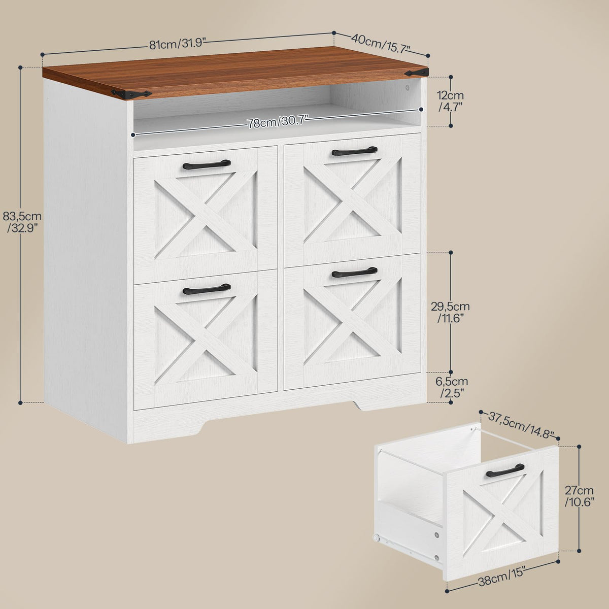 4 Drawer File Cabinet L548758