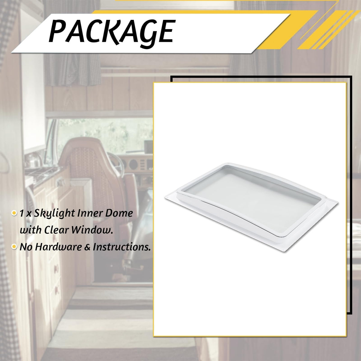 24" Shatterproof Clear RV Skylight Dome Cover S968515