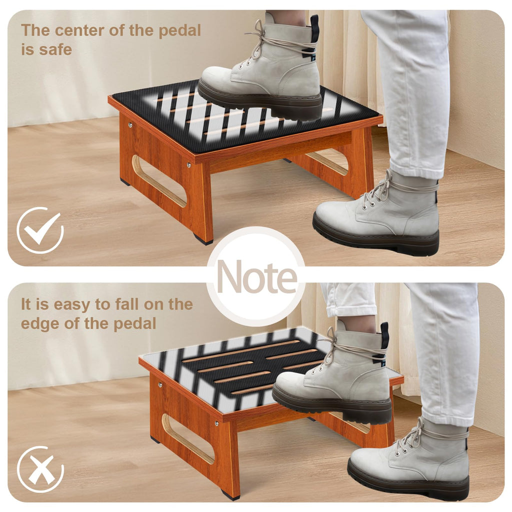 Brown Bed Step Stool with Handles E979