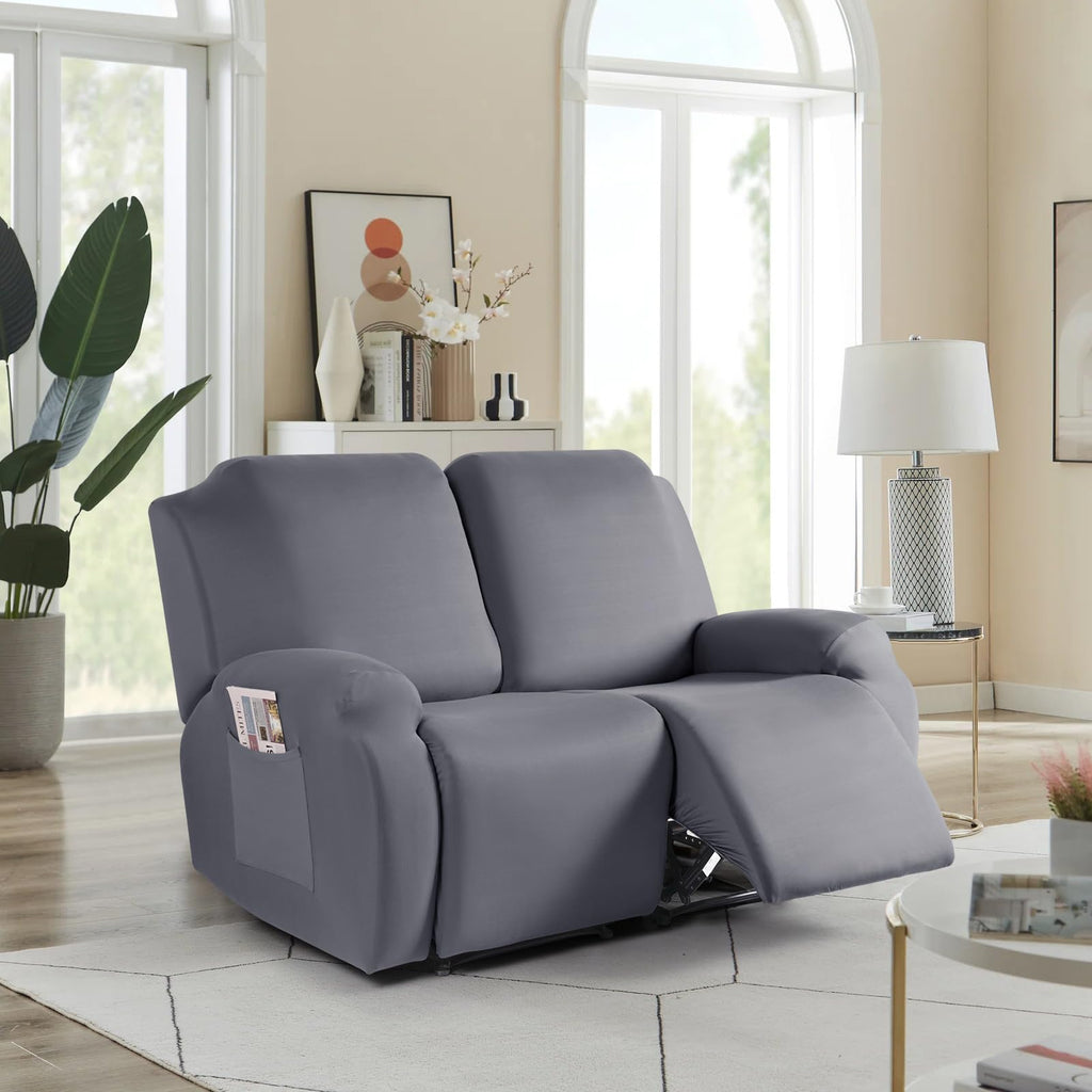 2 Piece Polyester Stretch Recliner Loveseat Slipcover G2589