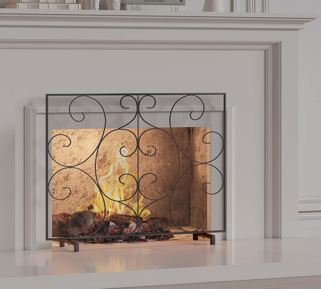 Handcrafted Metal Mesh Fireplace Screen R5644