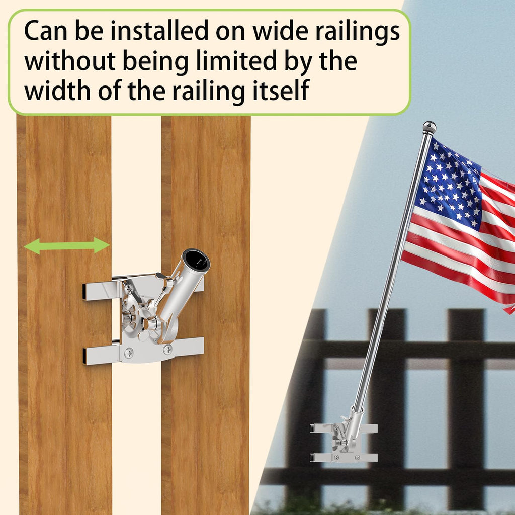 316 Stainless Steel Flagpole Holder for 1-Inch Flagpoles M235789