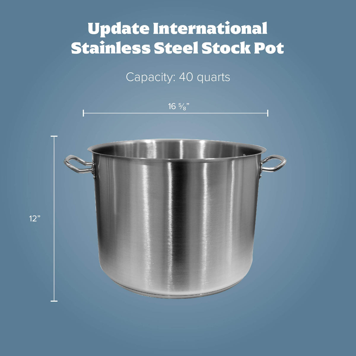 40 Qt Stainless Steel Stock Pot with Cover A286