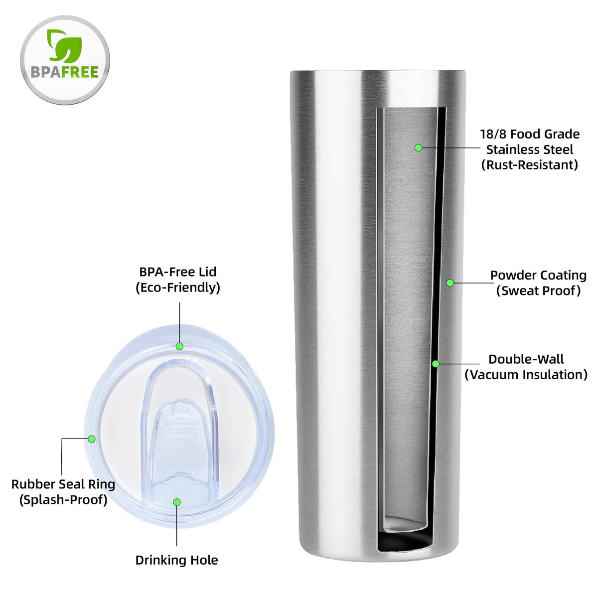 20 oz Stainless Steel Insulated Tumbler with Lid D31491