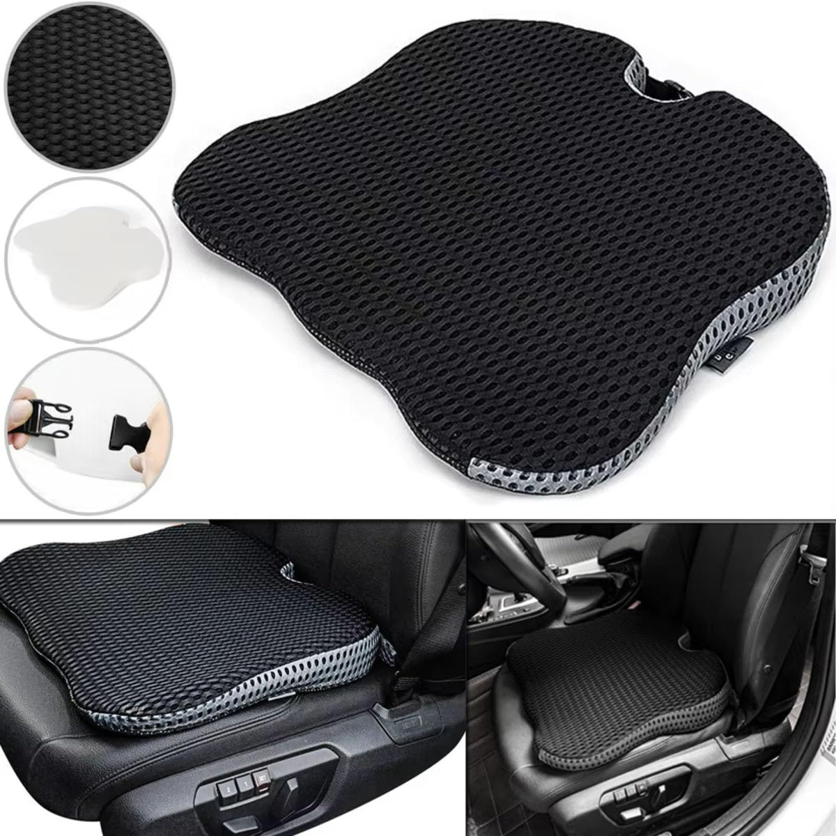 Memory Foam Grey Car Seat Booster Cushion D10738