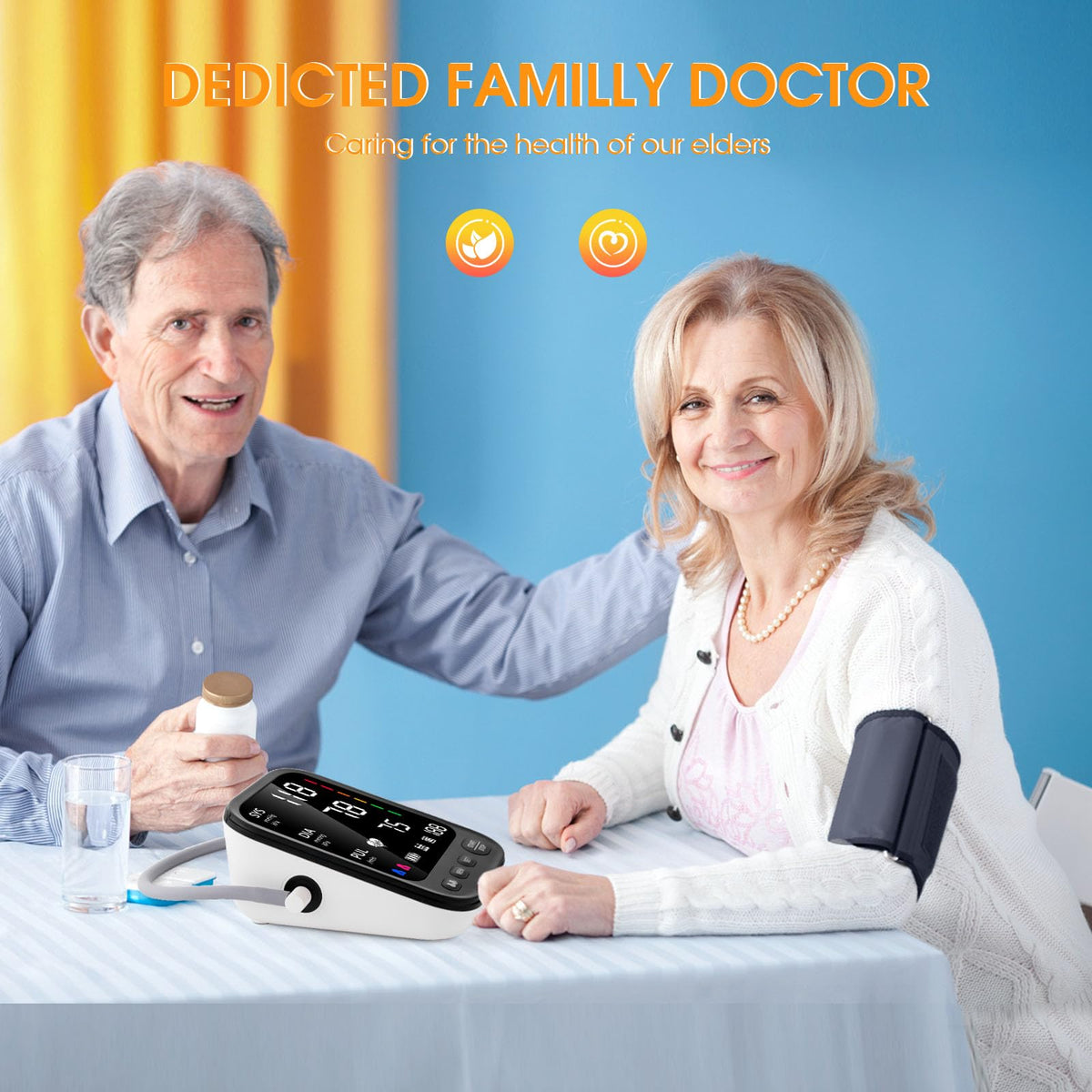 Automatic Upper Arm Blood Pressure Monitor with Adjustable Large Cuff S182
