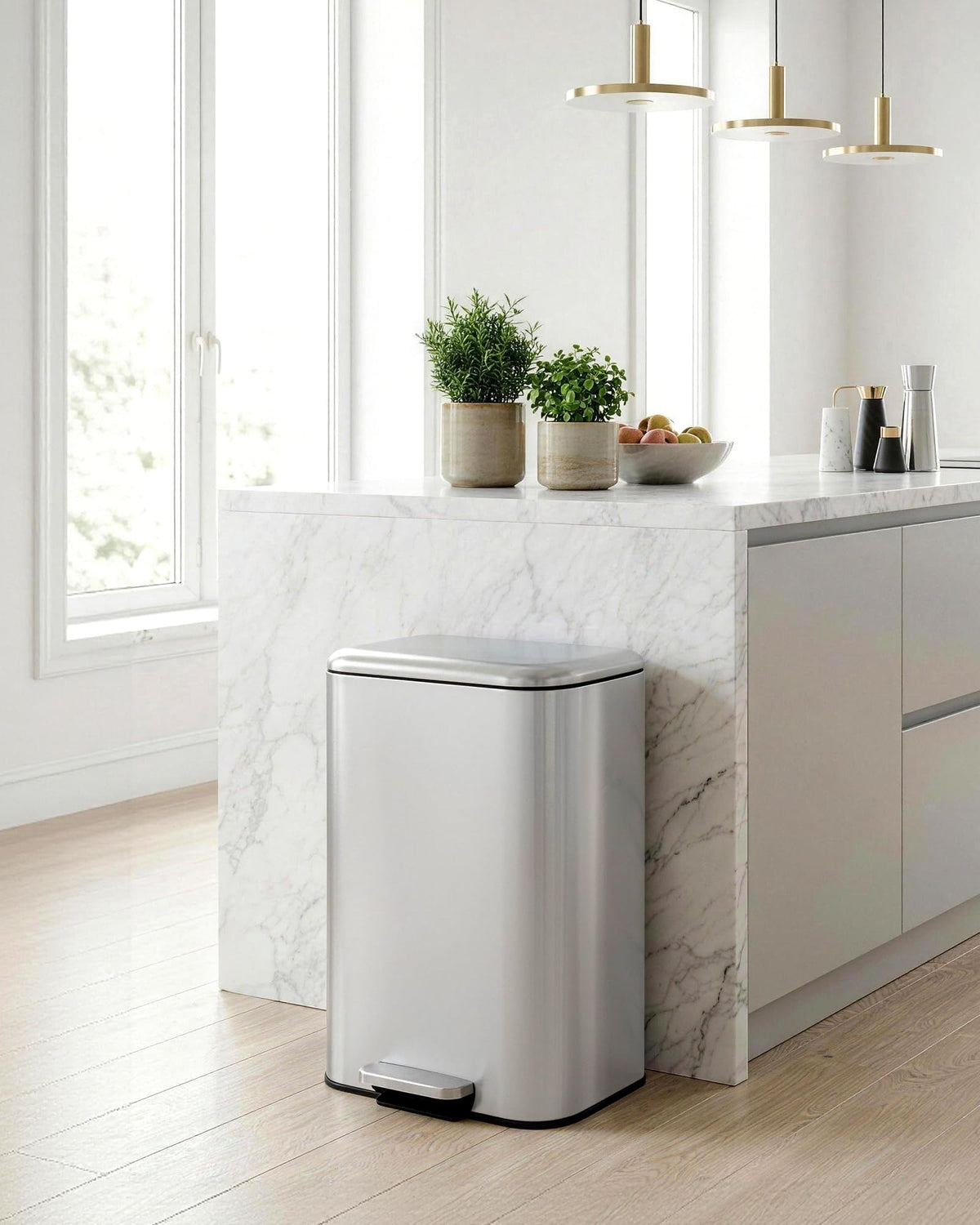 50L Stainless Steel Step Trash Can I53928