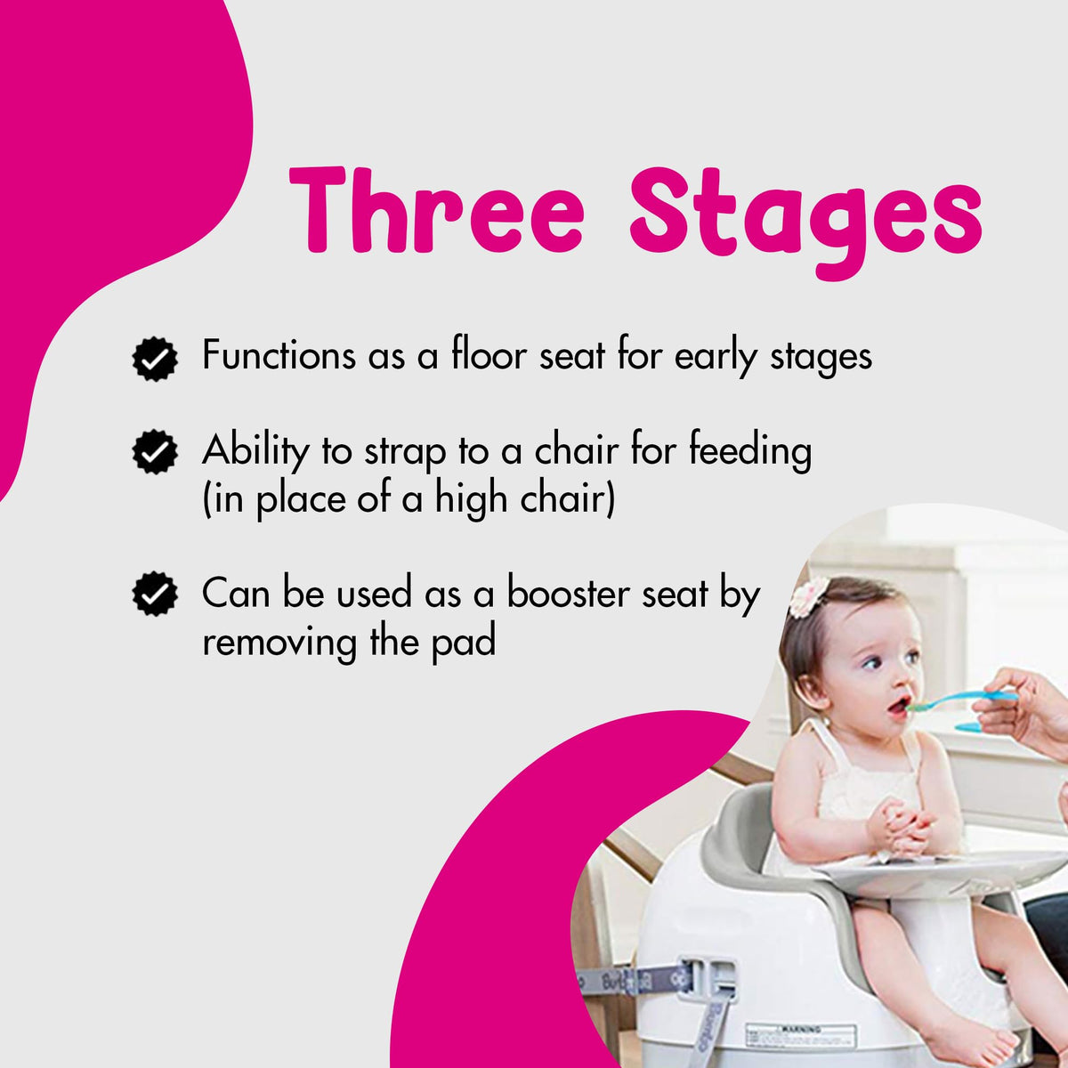 Portable Infant Multi-Seat with Tray, 6 to 36 Months, Taupe K997