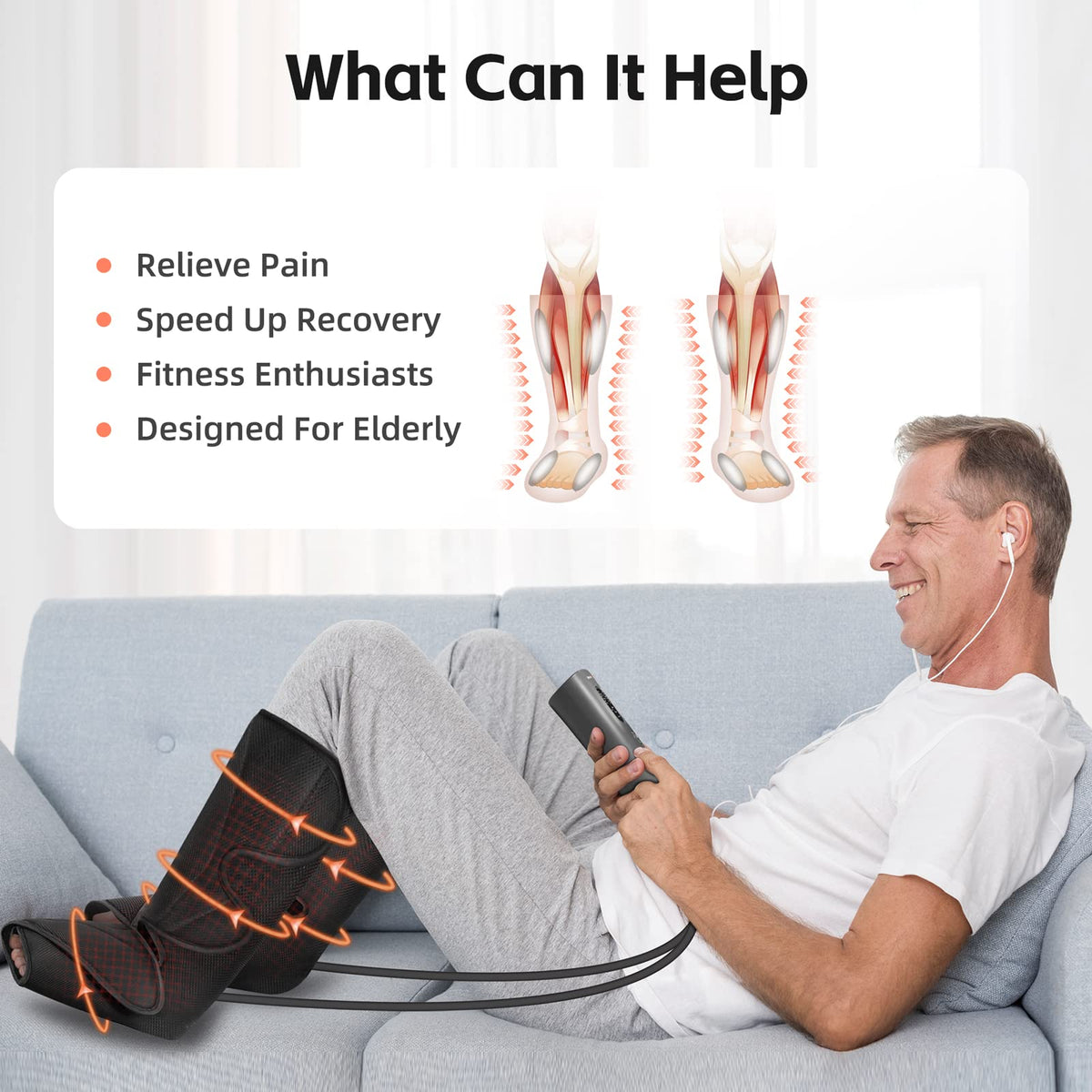 Air Compression Leg Massager with Heat D476