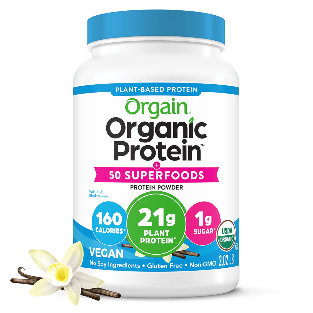 Organic Vegan 21g Protein Superfoods Powder Vanilla Bean 2.02lb X541815